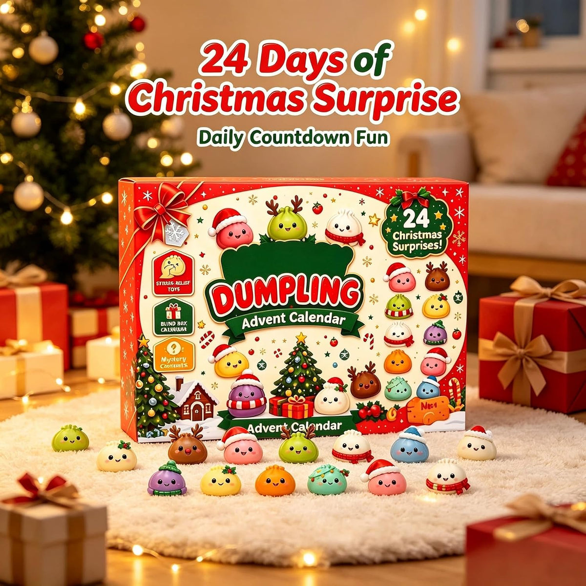 Squishy Advent Calendar 2026 Countdown, Christmas Squishies for Adults
