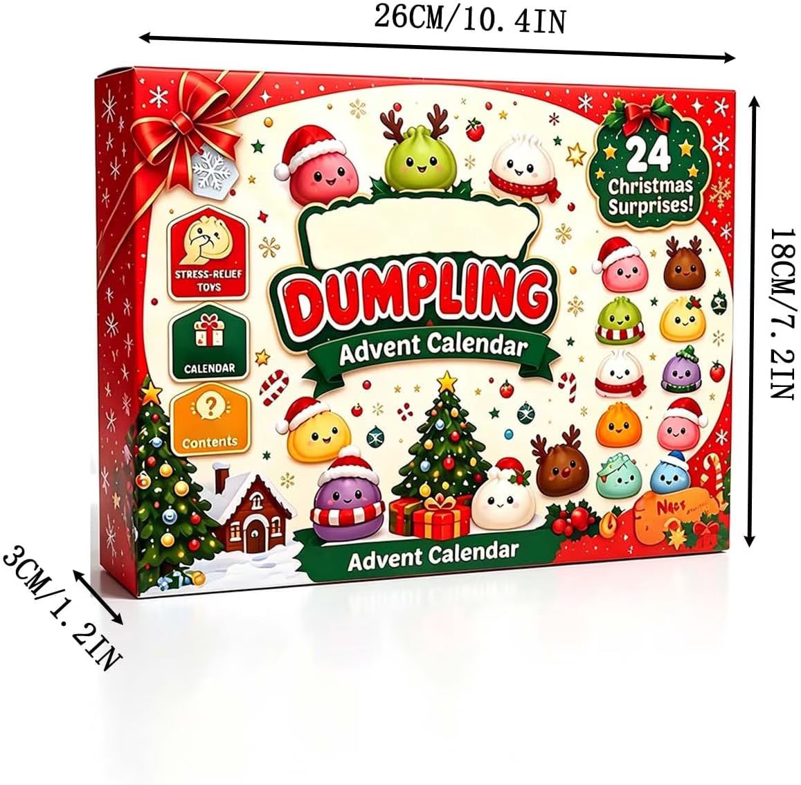 2026 Christmas Advent Calendar with 24 Fidget Toys 24 Days of Sensory Surprises Countdown Gift for Adults Stress Relief Holiday Party Favors